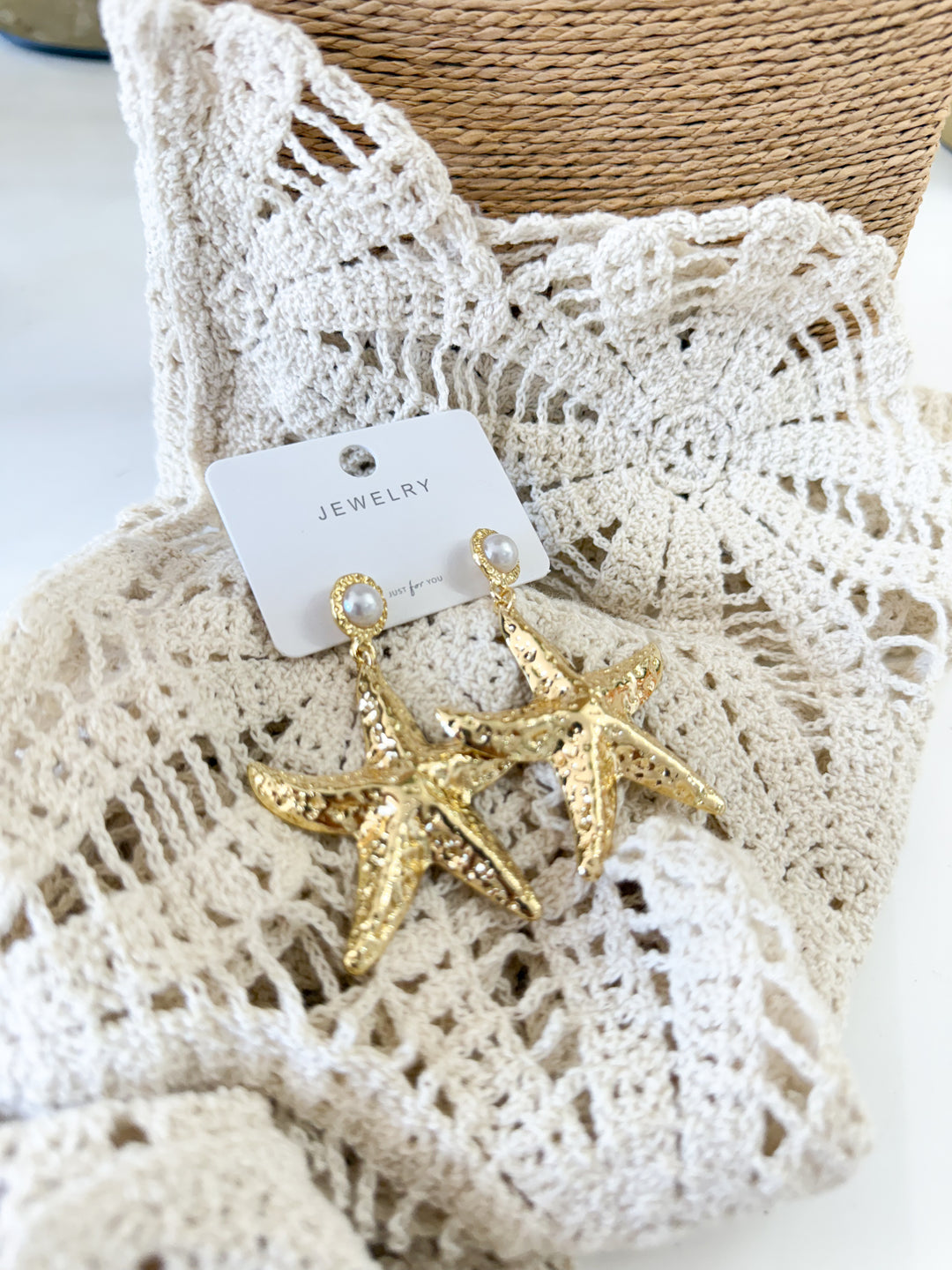 Starfish Earrings With Pearl