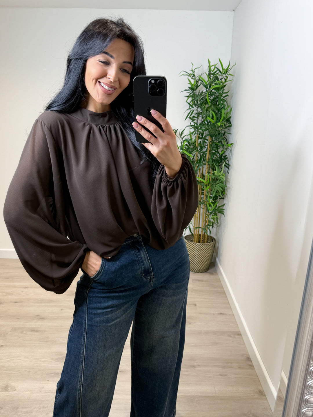 Plain Bubblehem Top - Chocolate