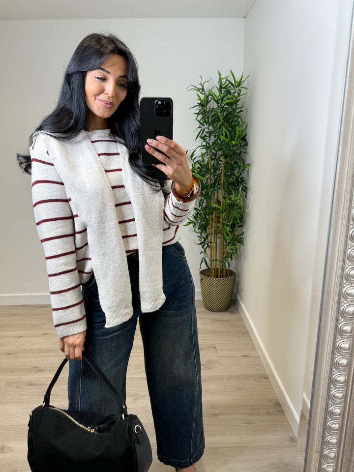 Sally Stripe Jumper - Red