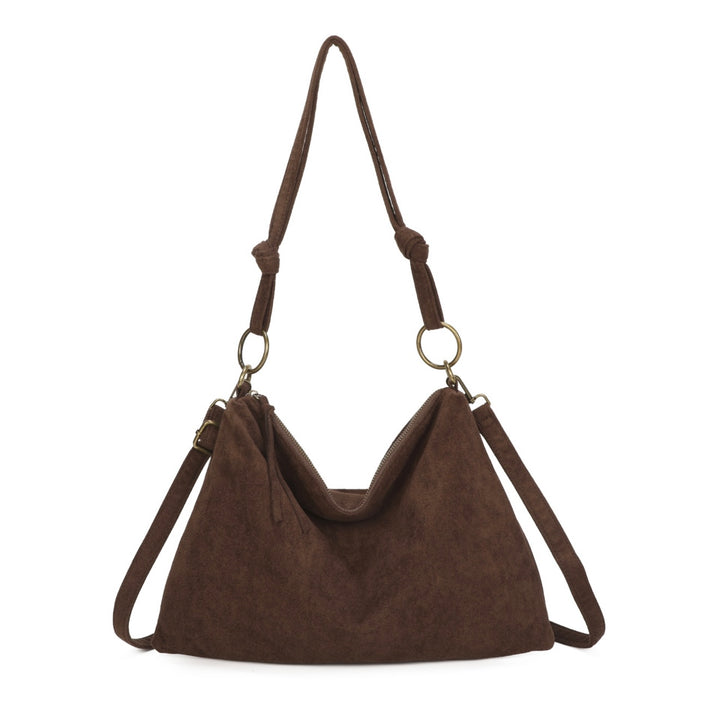 Faux Suede Chocolate Ring Bag
