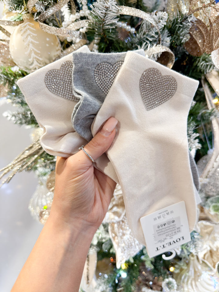 Heart Diamanté Socks