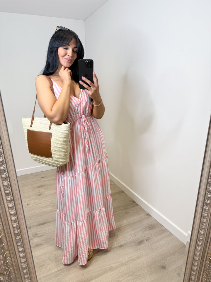 Summer Stripe Dress - Pink