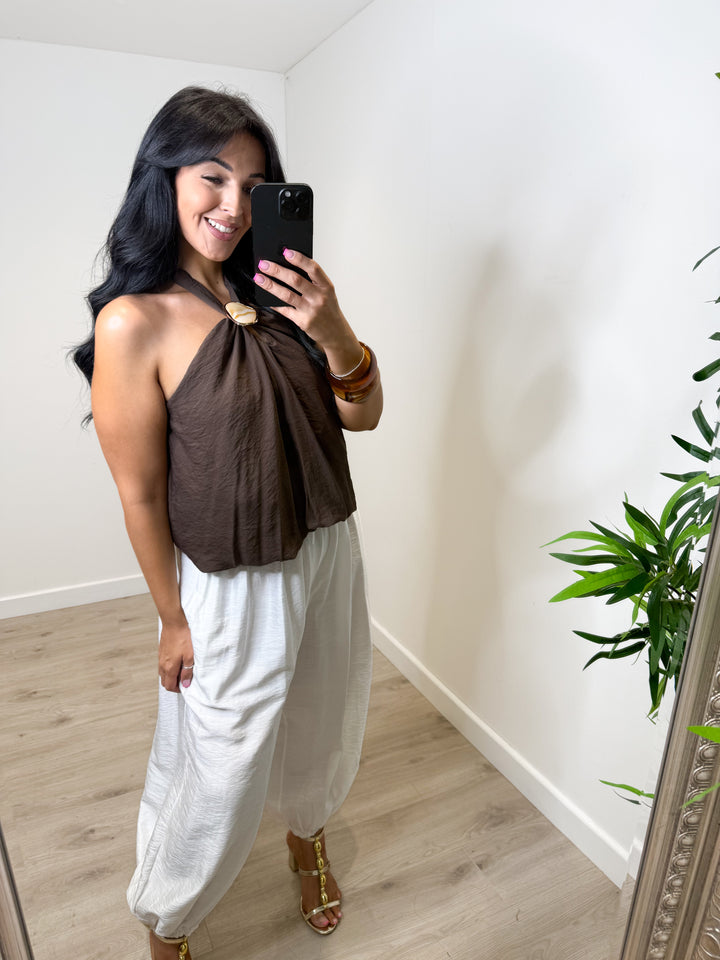 Halter Neck Top - Chocolate