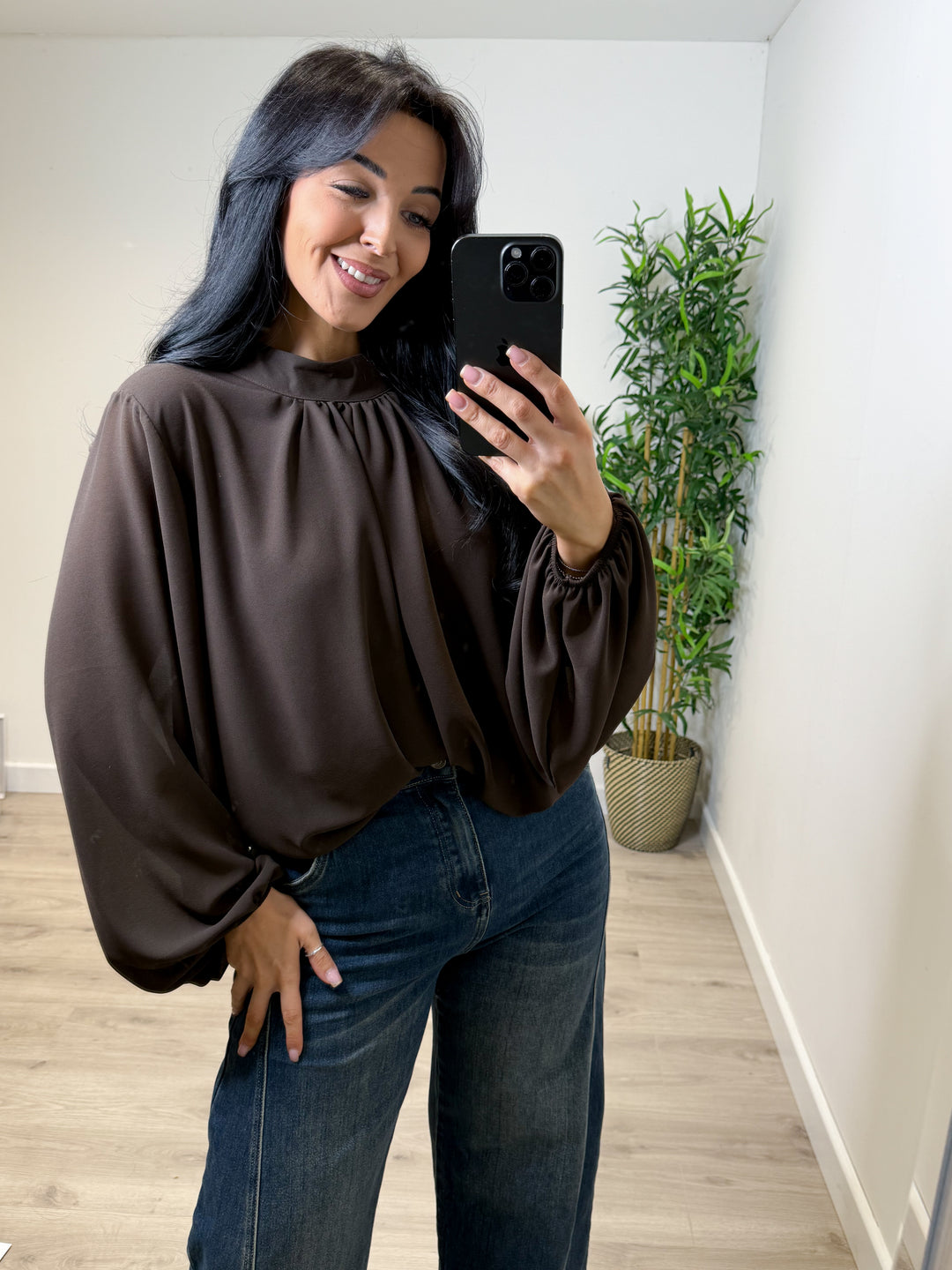 Plain Bubblehem Top - Chocolate