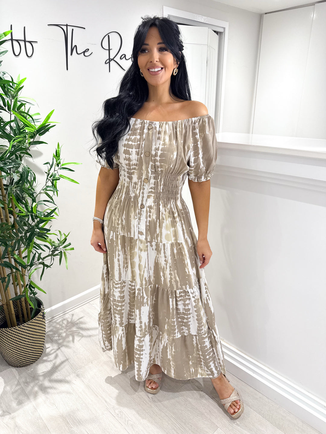Palm Maxi Dress - Taupe
