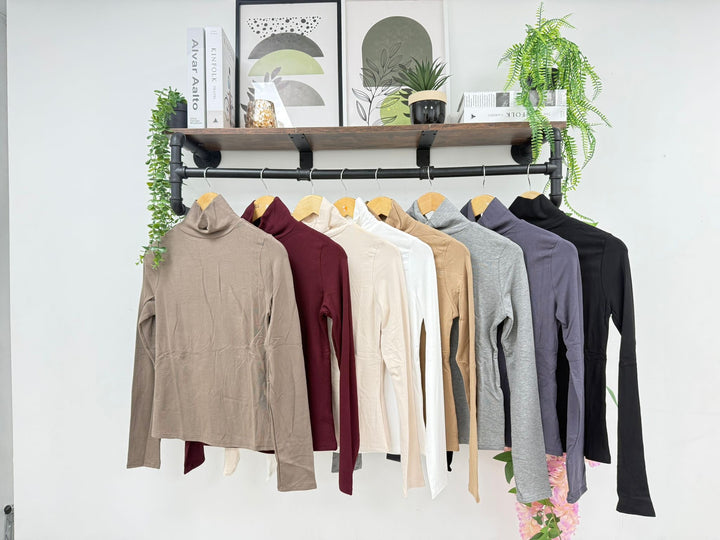 Basic Long Sleeve Top - Wine