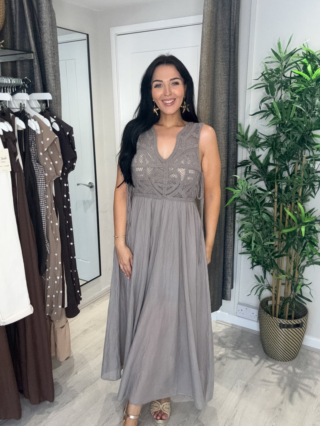 Alice Crochet Dress - Mocha