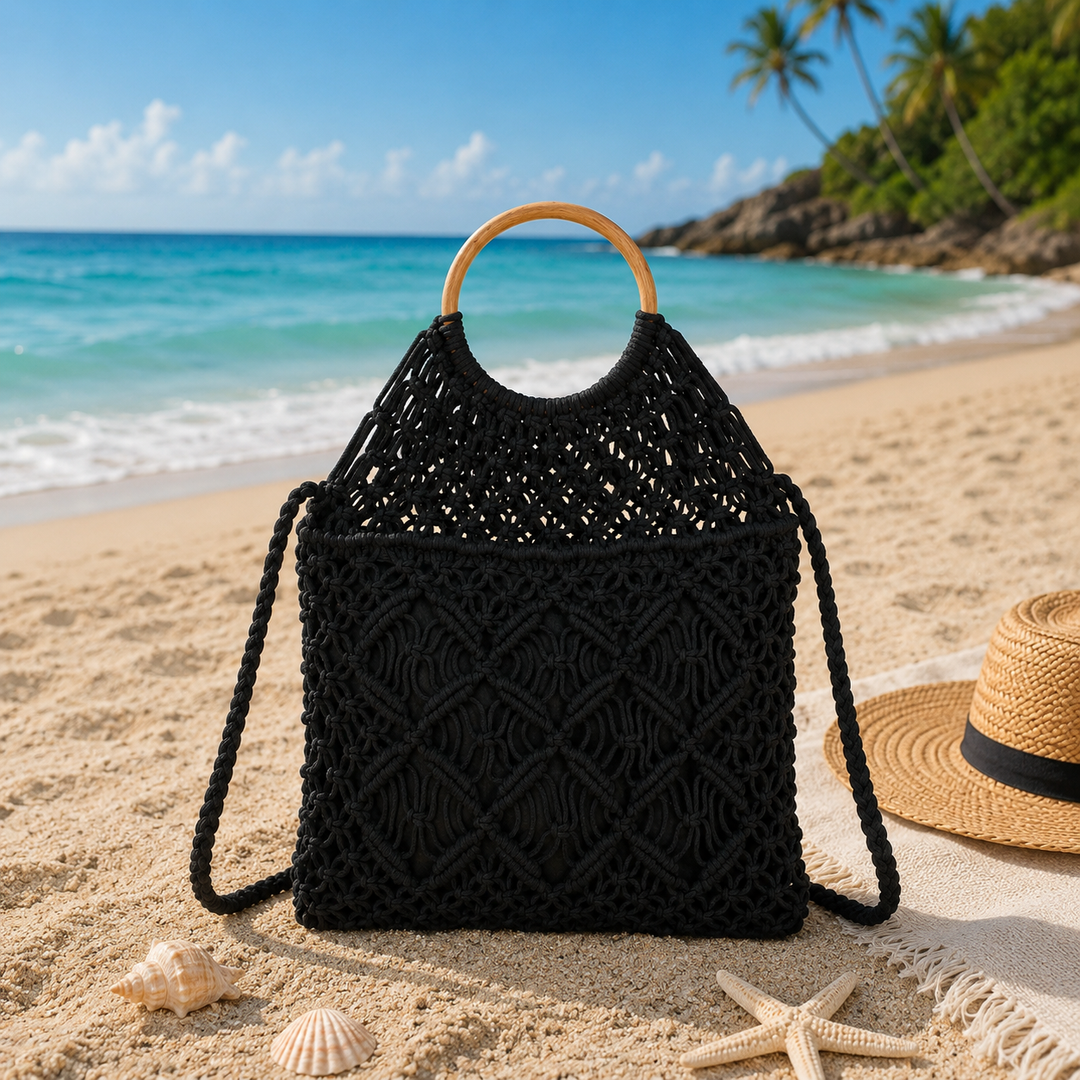 Mariah Beach Bag - Black