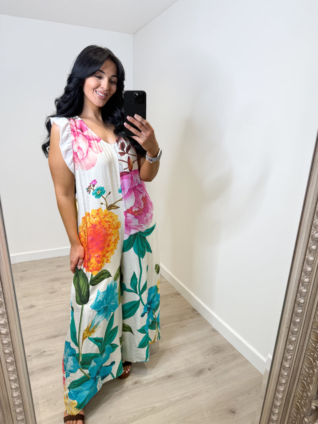 Flower Jumpsuit - White