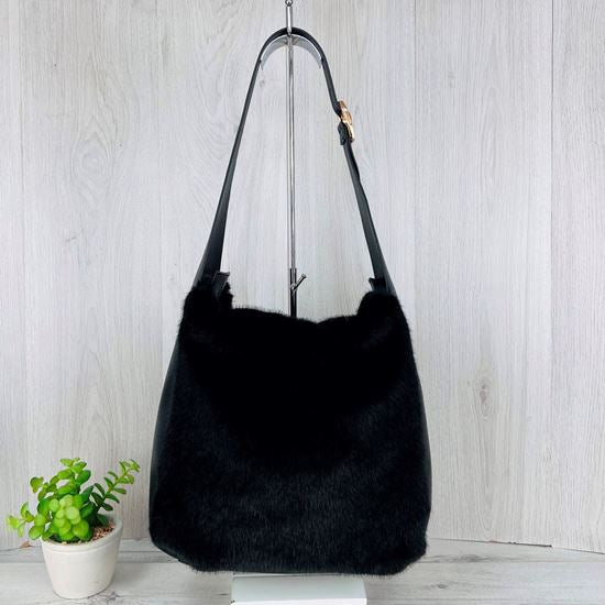Faux Fur Bag - Black