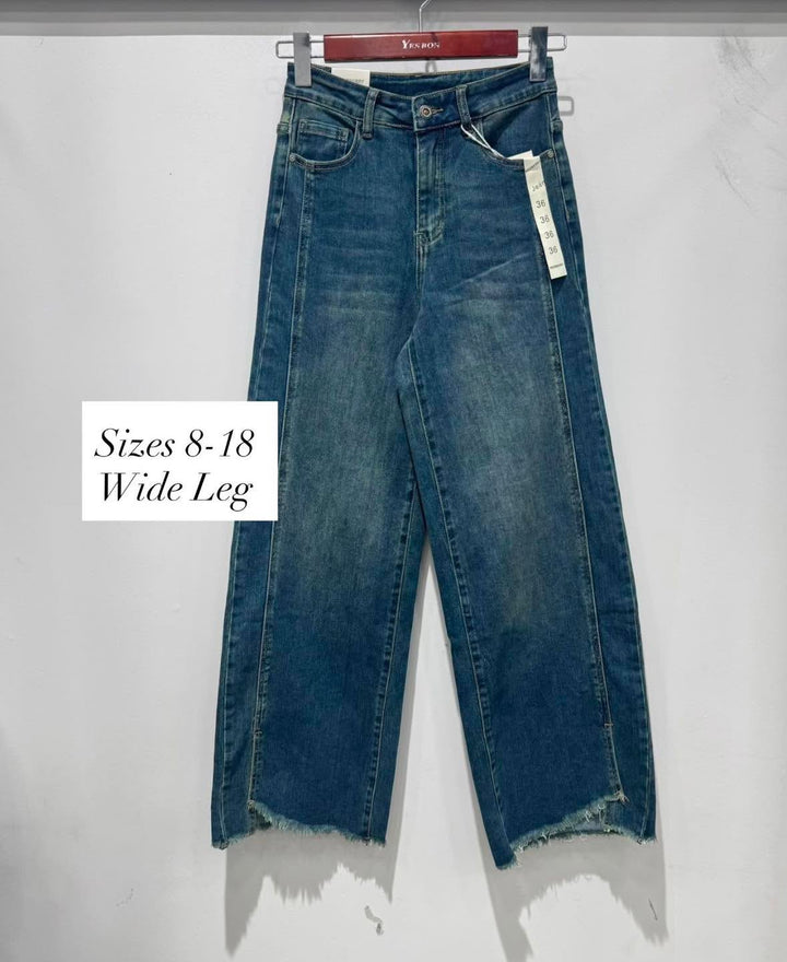 Split Wide Leg Jeans